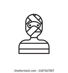 Bandit vector Outline Icon Design illustration. Halloween Symbol on White background EPS 10 File