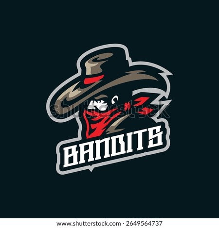 Bandits mascot logo design with concept style for badge, emblem and t shirt printing. Bandits head illustration.