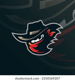 Bandits mascot logo design with modern illustration concept style for badge, emblem and t shirt printing. Bandits head illustration for sport team.