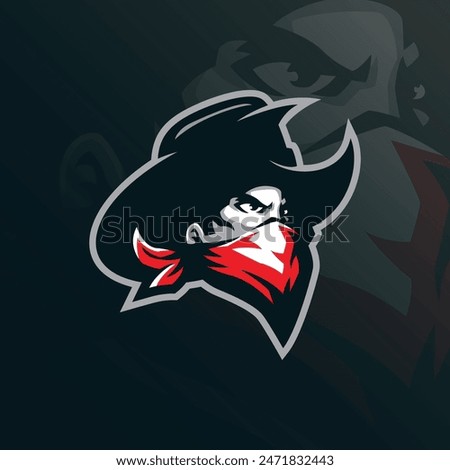 Bandits mascot logo design vector with modern illustration concept style for badge, emblem and t shirt printing. Head bandits illustration.