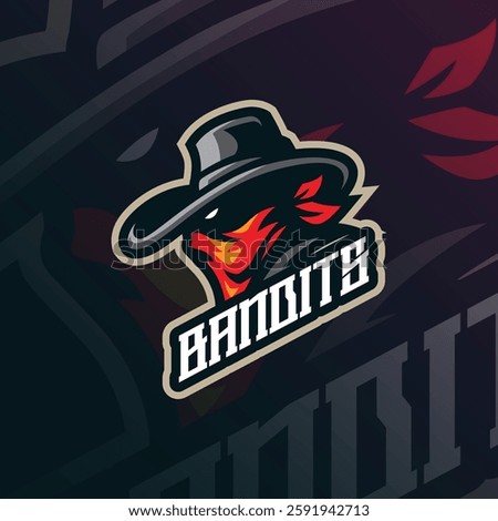 Bandits mascot logo design vector with modern illustration concept style for badge, emblem and t shirt printing. Bandits head illustration.