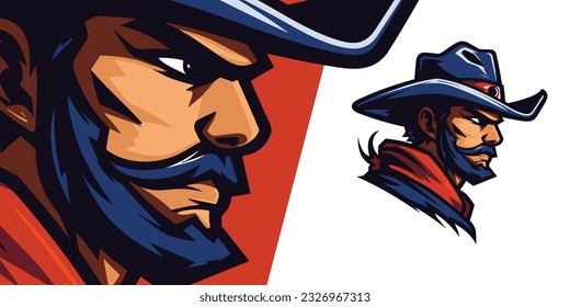 Bandits Unleashed: Logo Mascot Illustration for Sport and E-Sport Teams