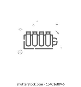 Bandolier simple vector line icon. Symbol, pictogram, sign. Light background. Editable stroke