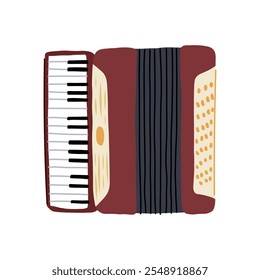 bandoneon accordion cartoon. reeds keys, harmony melody, accordionist concertina bandoneon accordion sign. isolated symbol vector illustration