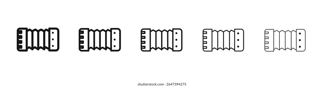 Logotipo do conjunto de ilustração plana do instrumento Bandoneon