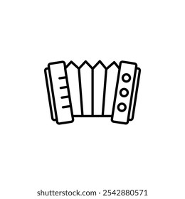 Bandoneon instrument icon. filled and line stroke icons