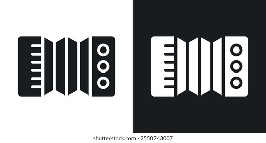 Bandoneon instrument icon pack in black color.