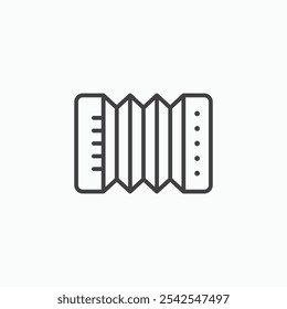 Bandoneon instrument icon in solid black and white color