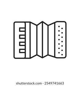 Bandoneon instrument icon. thin stroke and solid.