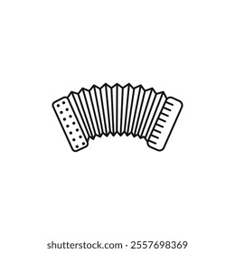 Bandoneon instrument Isolated flat vector in outline