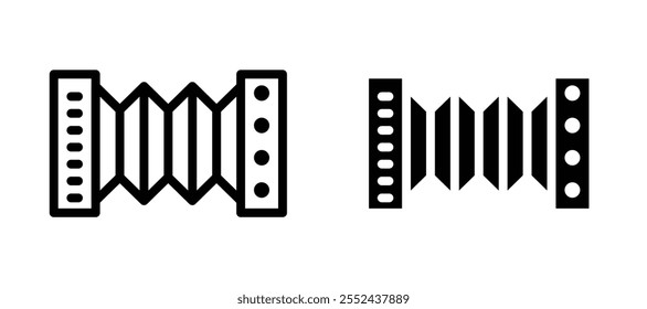 Bandoneon instrument liner vector icon set