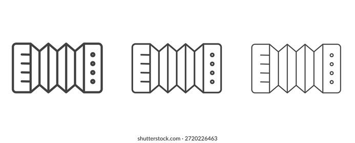Bandoneon instrument pack. vector glyph flat icons