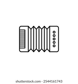 Bandoneon Instrument thin line vector icon.