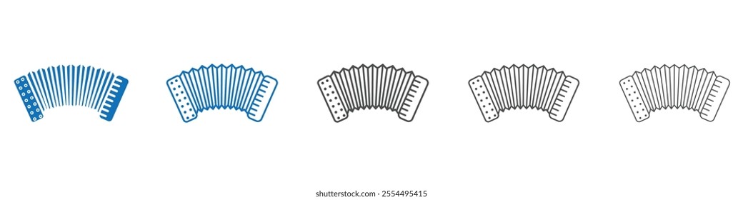 Bandoneon instrument vector set collection for web