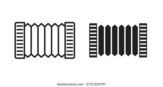 Bandoneon Instrumente Kollektion Silhouette flach Symbol Design Element Vektor Glyphe flach Symbole