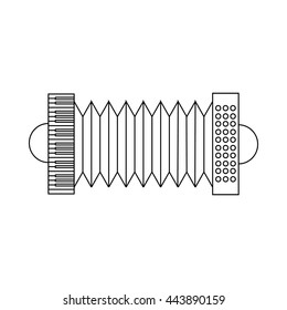 Bandoneon, tango instrument icon in outline style isolated on white background