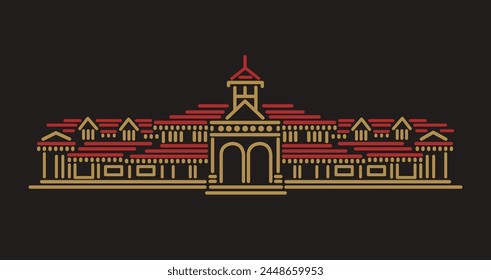 Bandra west station of Mumbai vector illustration.