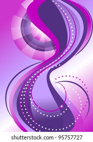 Bands of circles and waves on the background with purple hues Banner.Background.