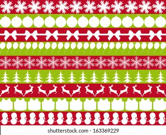Bands with elements for design Christmas