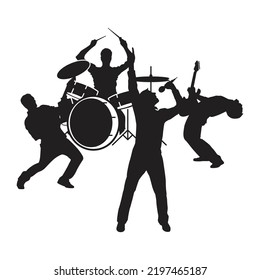 Bands icon. Music player concert design vector silhouette illustration.