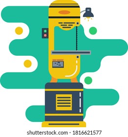 Band-saw with blade. Flat Metalworking Vector illustration design for industry and factory technology