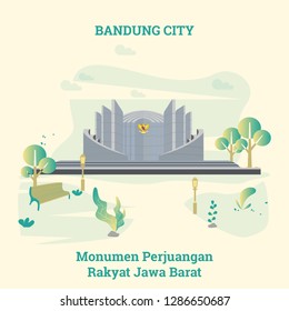 Bandung City of Indonesia Conceptual Design, Monumen Perjuangan Rakyat Jawa Barat Vector