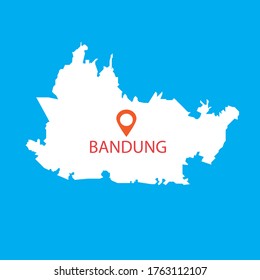 Bandung City Maps Vektordesign. Bandung ist eine Stadt in West Java, Indonesien.