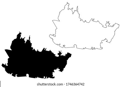 Bandung City (Republic of Indonesia, Java island) map vector illustration, scribble sketch City of Bandung map