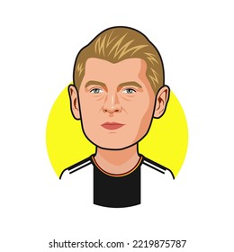 Bandung, Indonesia -29 Oktober 2022,  Toni Kroos Germany National Team World Cup. Vector Image