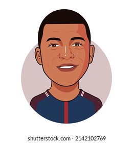 Bandung, Indonesia - April 03 2022; Kylian Mbappe Is An Professional Footballer From France. Vector Image