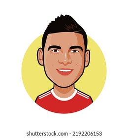 Bandung, Indonesia - August 21 2022, Casemiro Is An Professional Footballer. Vector Image