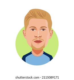 Bandung, Indonesia - January 30 2022; Kevin De Bruyne An Professional Footballer. Vector Image