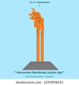 Bandung Sea of ​​Fire Monument in the Tegalega area. Historical monument in the city of Bandung, Indonesia