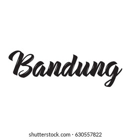bandung, text design. Vector calligraphy. Typography poster. Usable as background.
