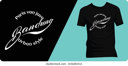 bandung typography graphic design, for t-shirt prints, vector illustration