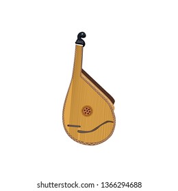 Bandura ukrainian musical instrument. Bandura or kobza plucked string folk instrument of Ukraine with wooden body and strings for ethnic music orchestra and folk festival theme design