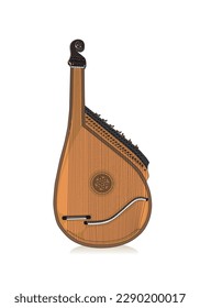 Bandura is Ukrainian traditional musical instrument. Plucked string musical instrument. Vector illustration design