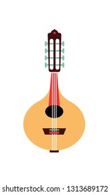 Bandurria flat vector style spanish musical instrument