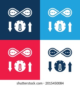 Minimaler Symbolsatz für die Bandbreite Blau und Rot mit vier Farben