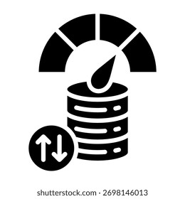 Ilustración vectorial de estilo de glifo de icono de ancho de banda