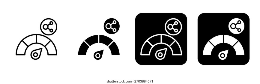 Línea de iconos de ancho de banda y Colección de estilo de relleno negro