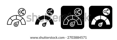 Bandwidth Icon Line and Black Fill Style Collection