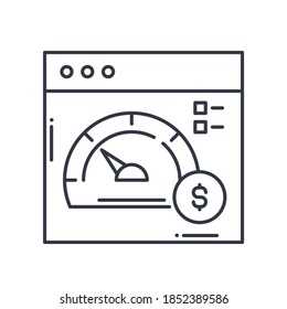 Bandwidth icon, linear isolated illustration, thin line vector, web design sign, outline concept symbol with editable stroke on white background.