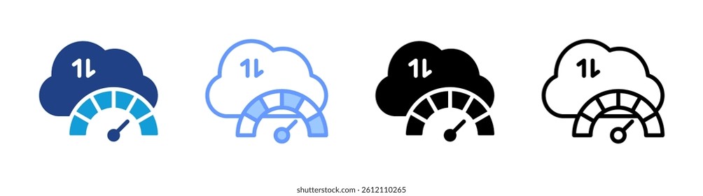 Bandwidth icon set multiple style collection