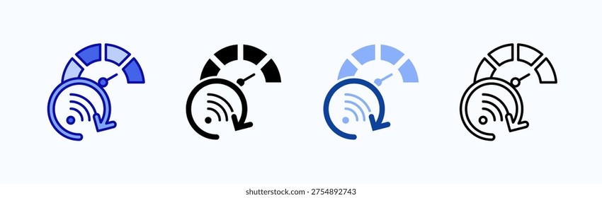 Bandwidth Icon Sheet Multiple Style Collection Isolated Vector