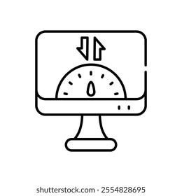 Bandwidth Monitor vector icon stock illustration
