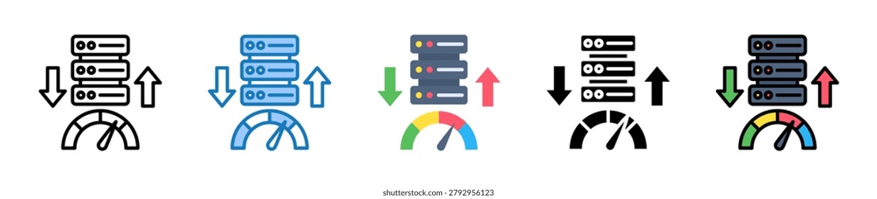 Bandwidth multiple style icons set design vector illustration.