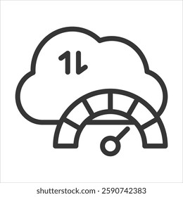 Bandwidth Outline Icon Vector Illustration