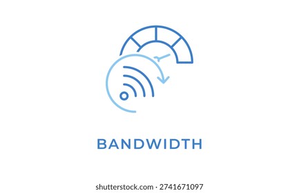 Bandwidth vector icon isolated on white background