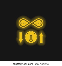 Bandwidth yellow glowing neon icon